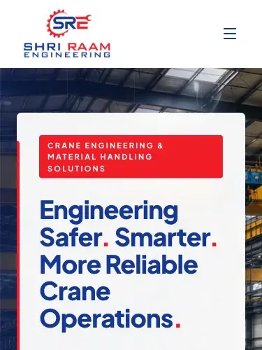 The Shri Raam Engineering website on a phone